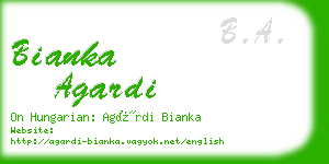 bianka agardi business card